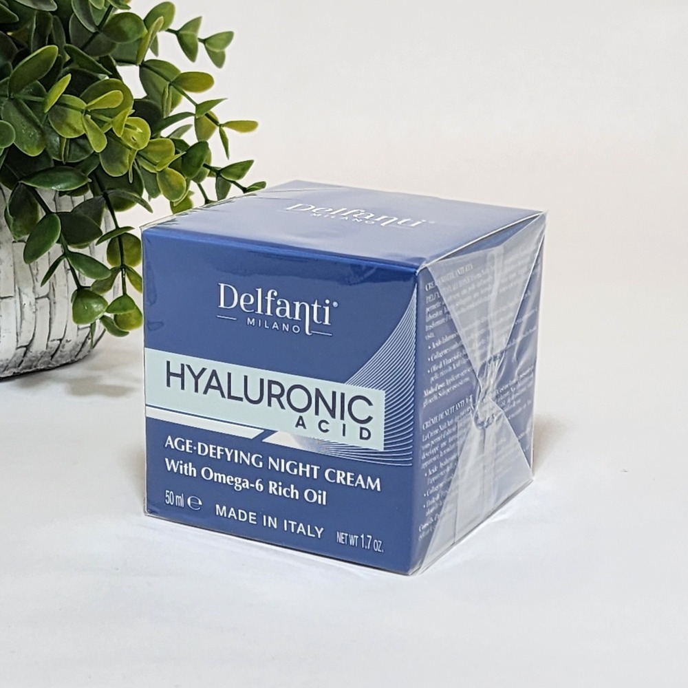 Delfanti Hyaluronic Acid Night Cream with Omega-6 Rich Oil Age Defying 1.7 fl oz